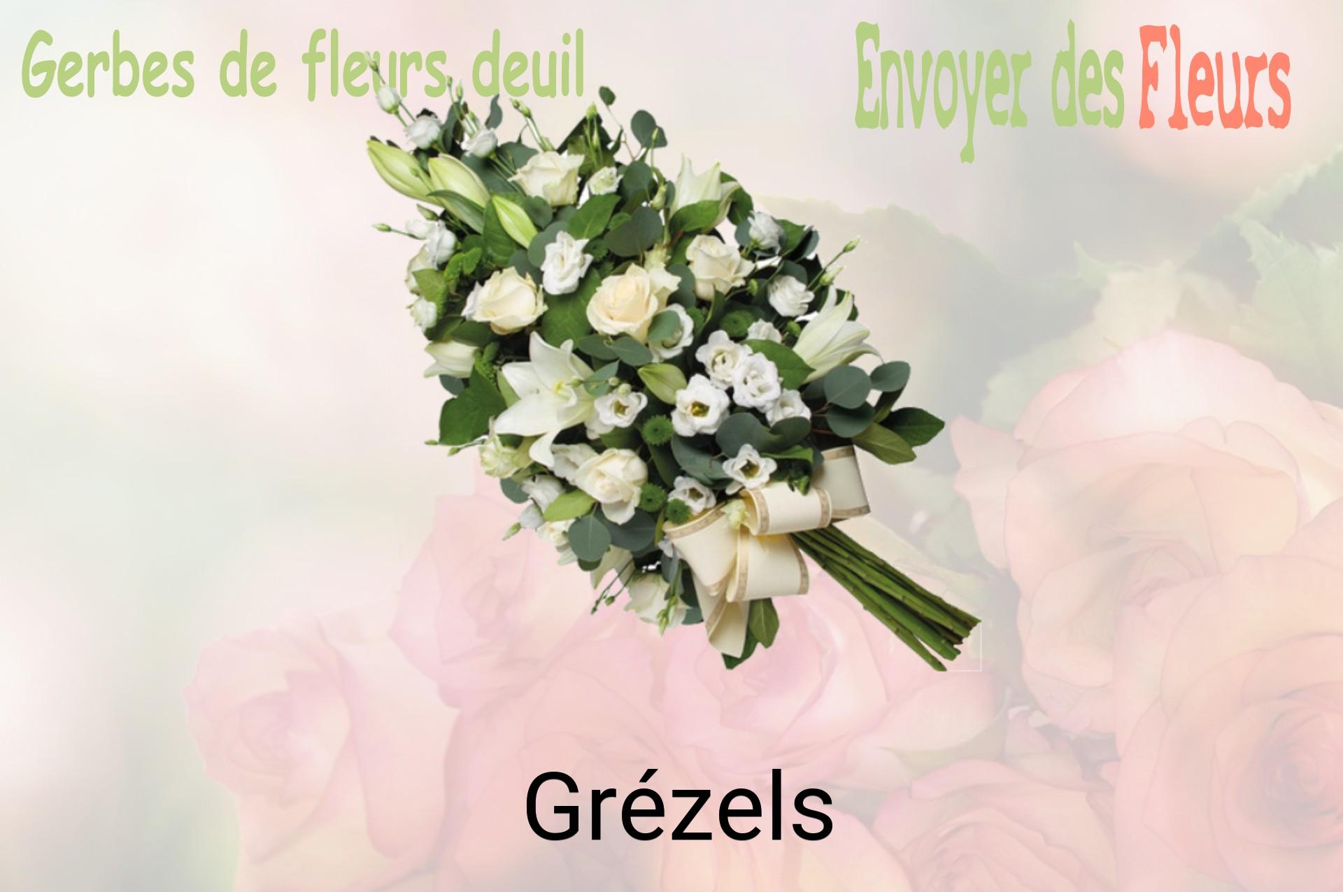 Gerbe de fleurs de deuil livrée à Grézels